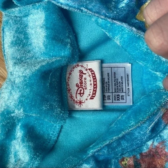 Disney Ariel Little Mermaid Dress Pajama Night Gown Sz 2/3 Blue Silky Girls Kids - Picture 3 of 4